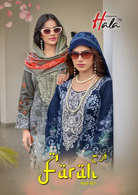 Farah Vol 1 By Hala Pure Cotton Printed Dress Material Suppliers In India
